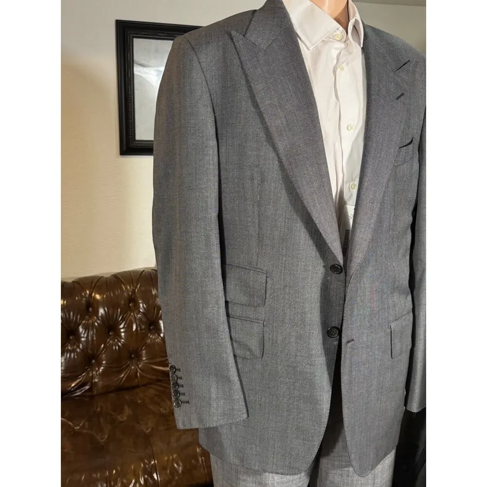 Tom Ford Gray Birdseye Peak Lapel Blazer Sportcoat 52IT 42R US Windsor Fit A